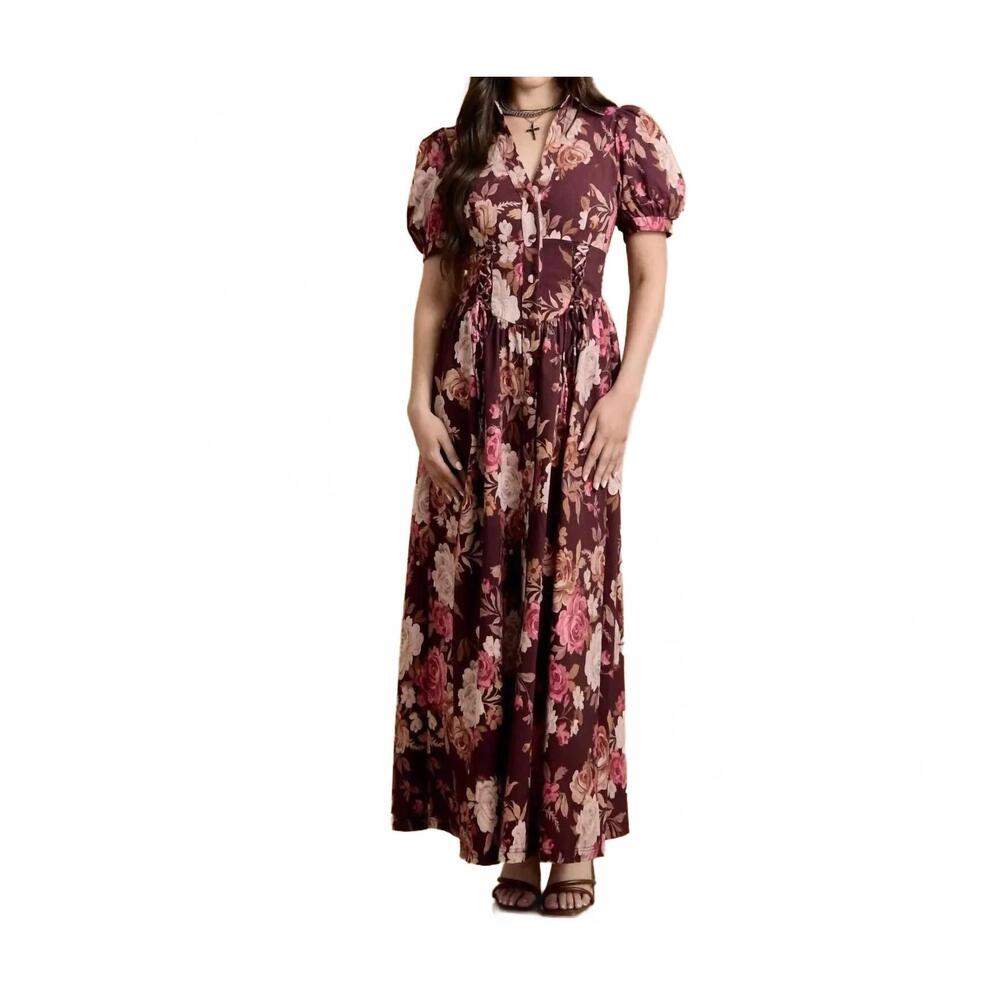 NEW SKYLAR ROSE puff sleeve maxi dress in floral
